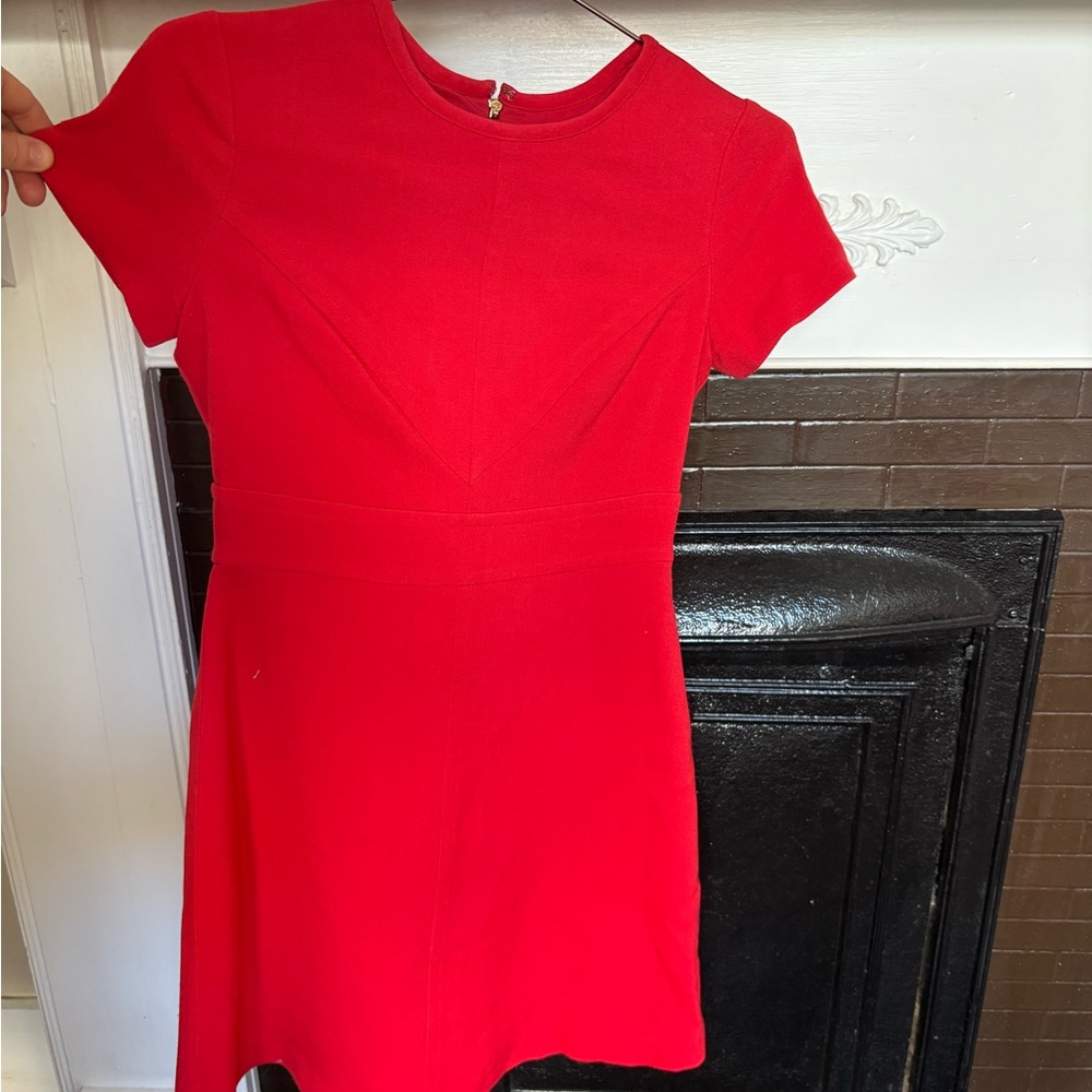Eliza J Red Short-Sleeve Fit-and-Flare Mini Dress